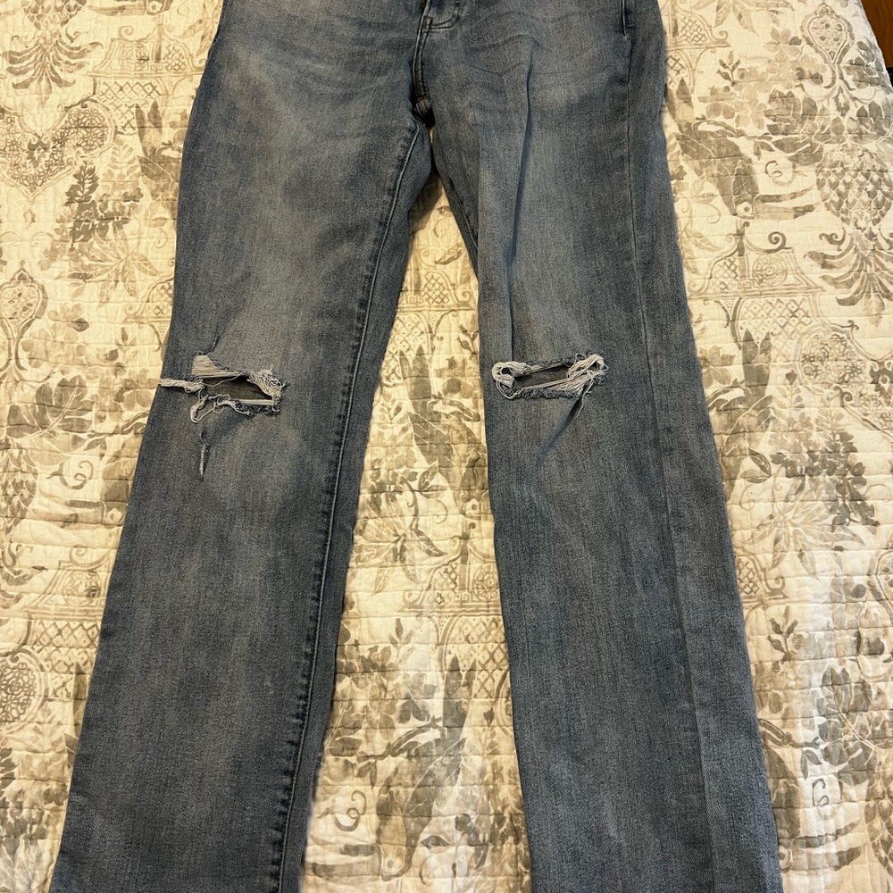 Stylish Blue Distressed Women’s Jeans  14 long